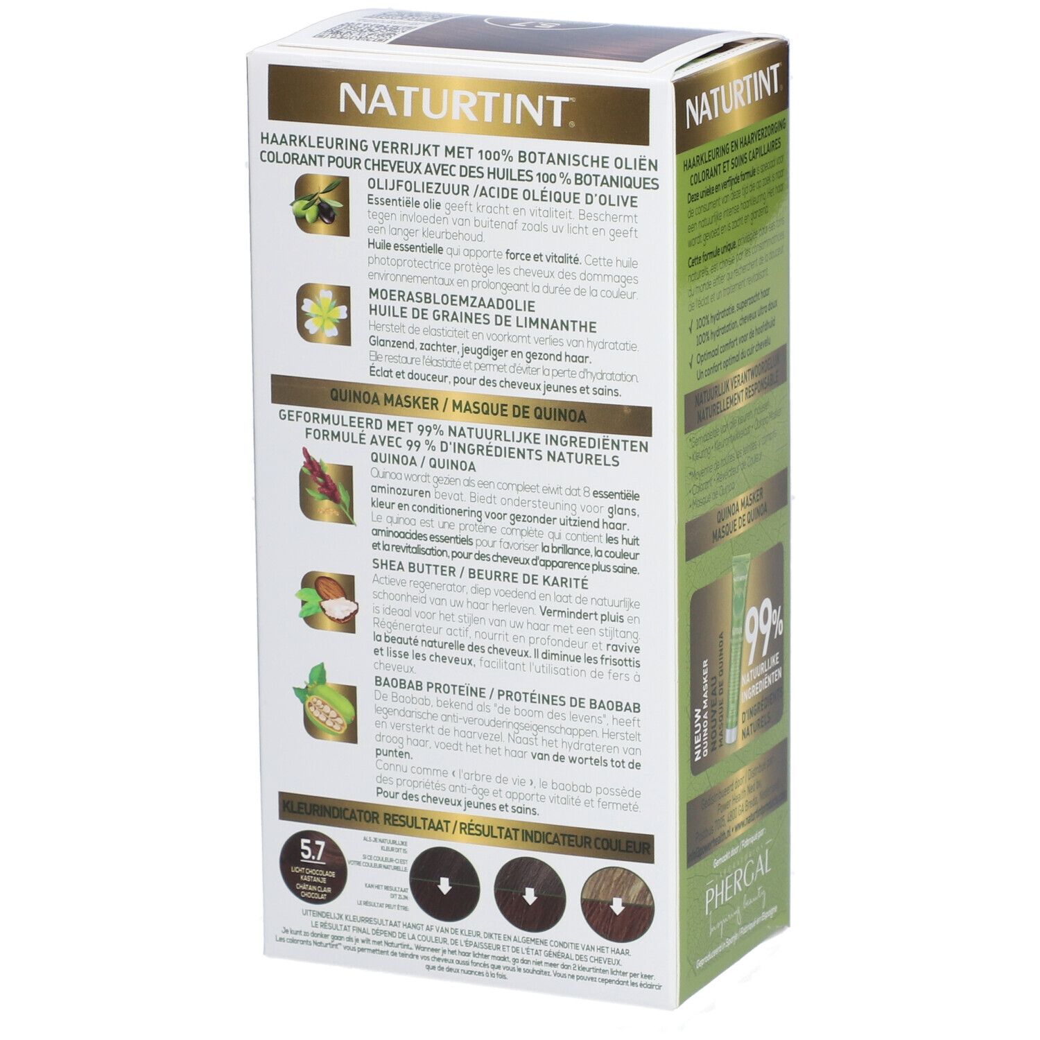 Naturtint Permanente Haarkleuring Licht Chocolade Kastanje 5.7