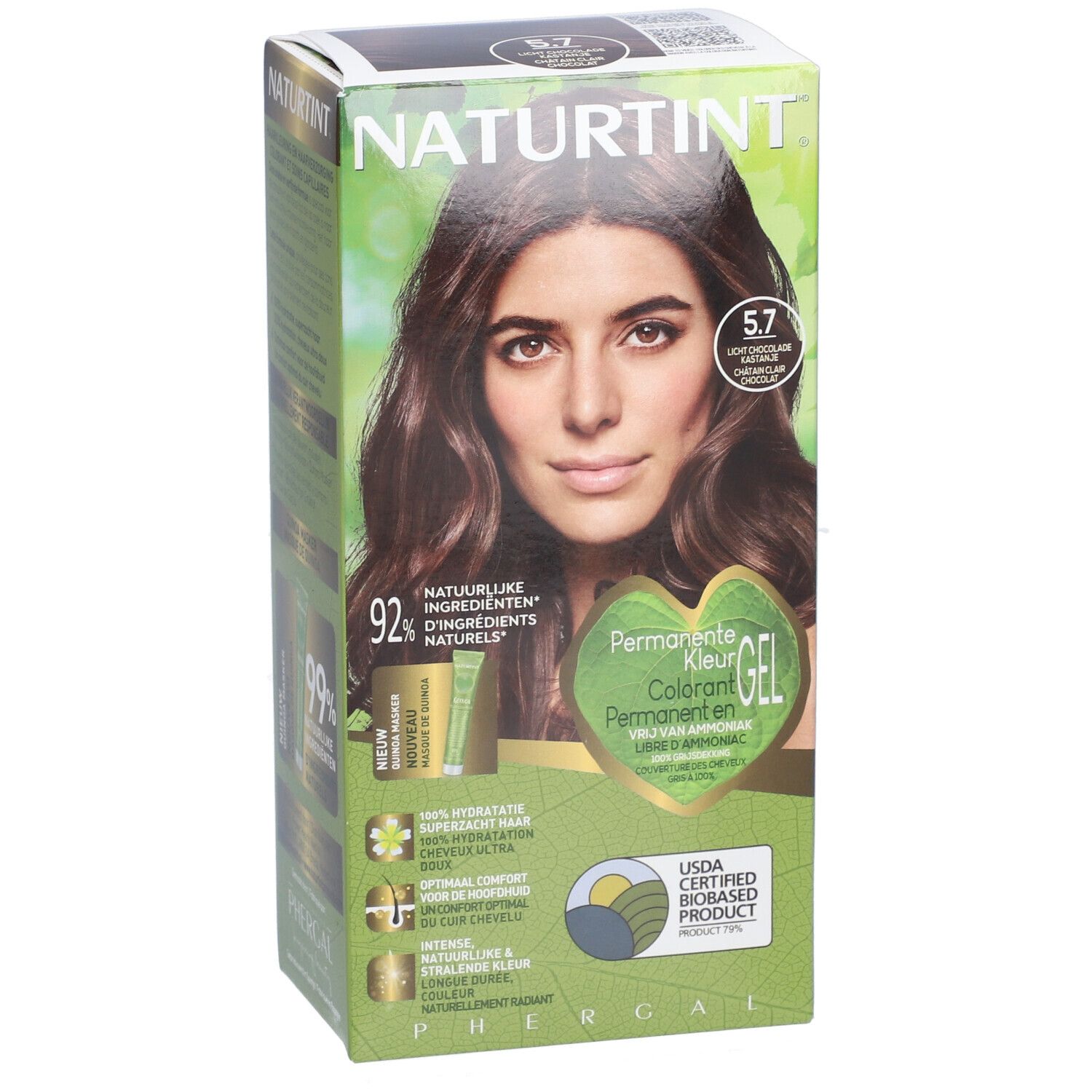 Naturtint Permanente Haarkleuring Licht Chocolade Kastanje 5.7