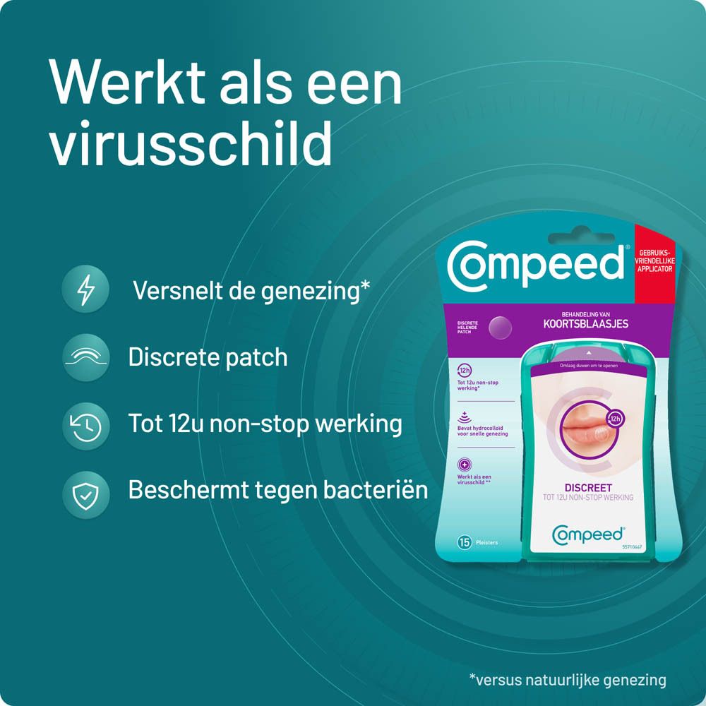 Overzicht van Compeed®-producten. Producten voor blaren, likdoorns, koortslip en onzuiverheden.