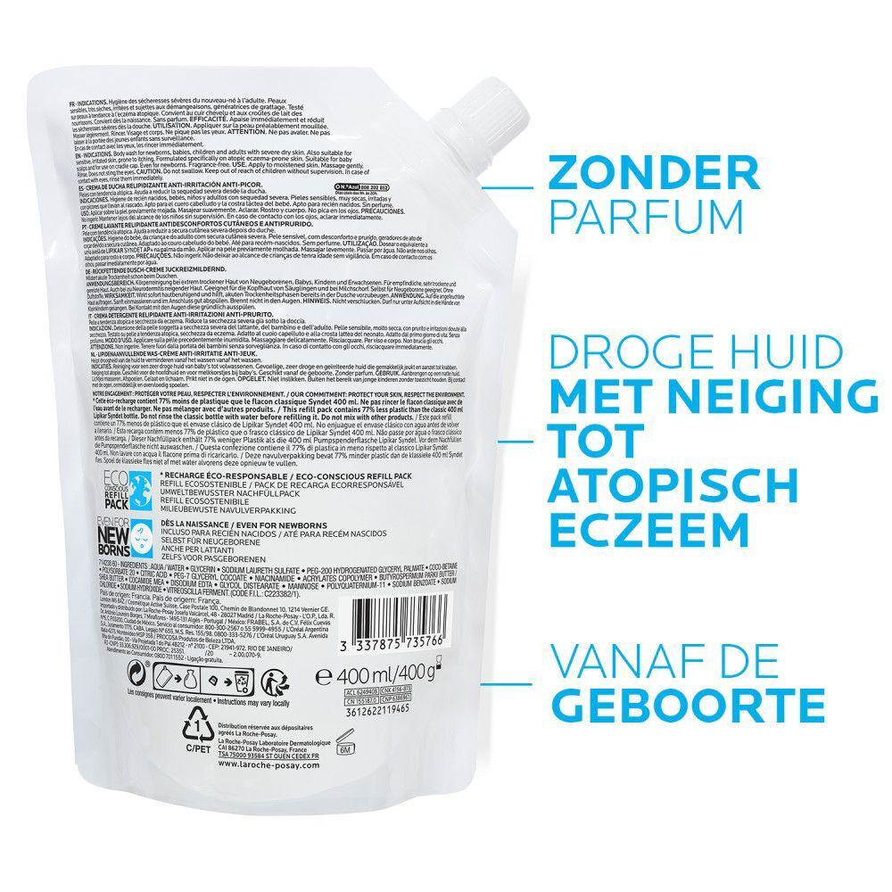 La Roche-Posay Lipikar Syndet AP+ Wascrème Navulling