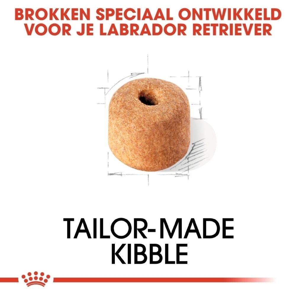 Eén enkele, ringvormige hondenbrok met een gat in het midden.