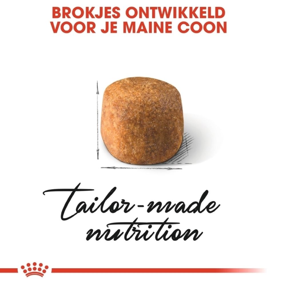 Een enkele, ronde brok met afmetingen.