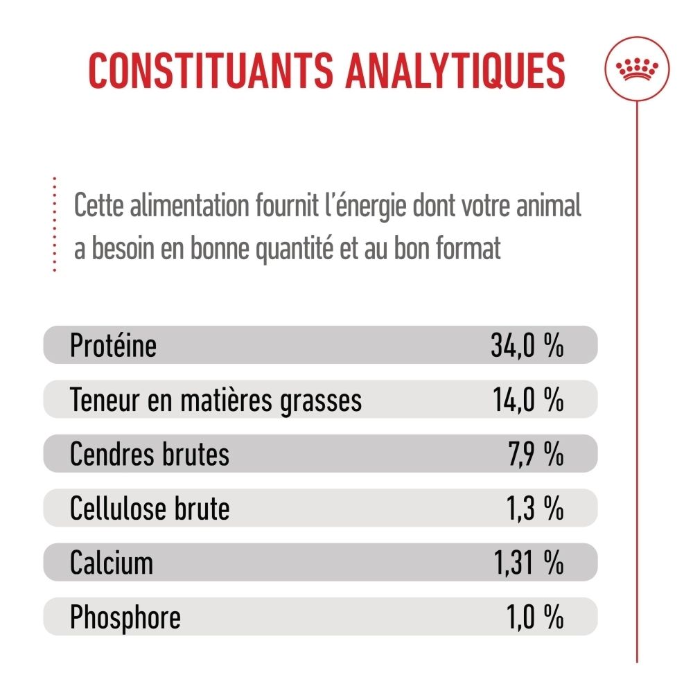 Sac de nourriture Royal Canin Puppy Giant. Emballage bleu avec image de chiot. Informations sur le poids et la nutrition.