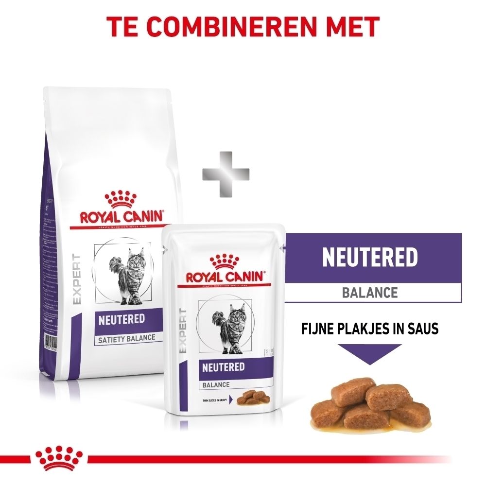 Grafiek over specifieke nutritionele ondersteuning voor gesteriliseerde katten.