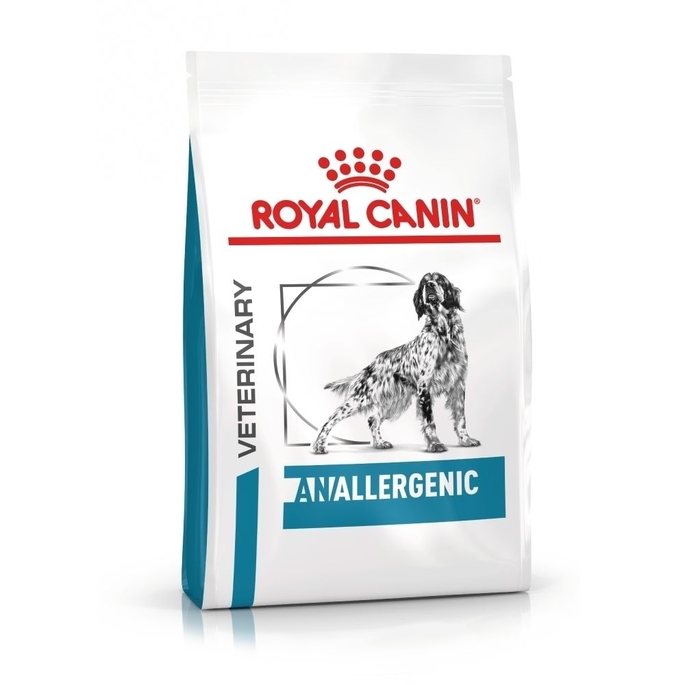 Royal Canin Anallergenic hondenvoer zak met hondafbeelding.