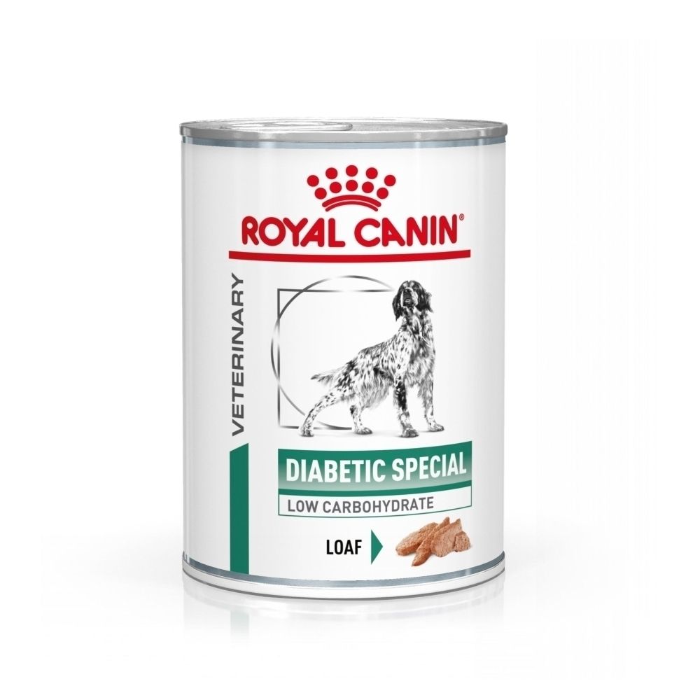 Boîte de nourriture vétérinaire ROYAL CANIN® Diabetic Special Low Carbohydrate.