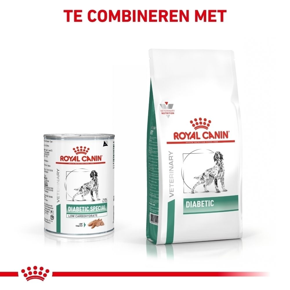 Blik ROYAL CANIN® Veterinary Diabetic Special Low Carbohydrate hondenvoer.