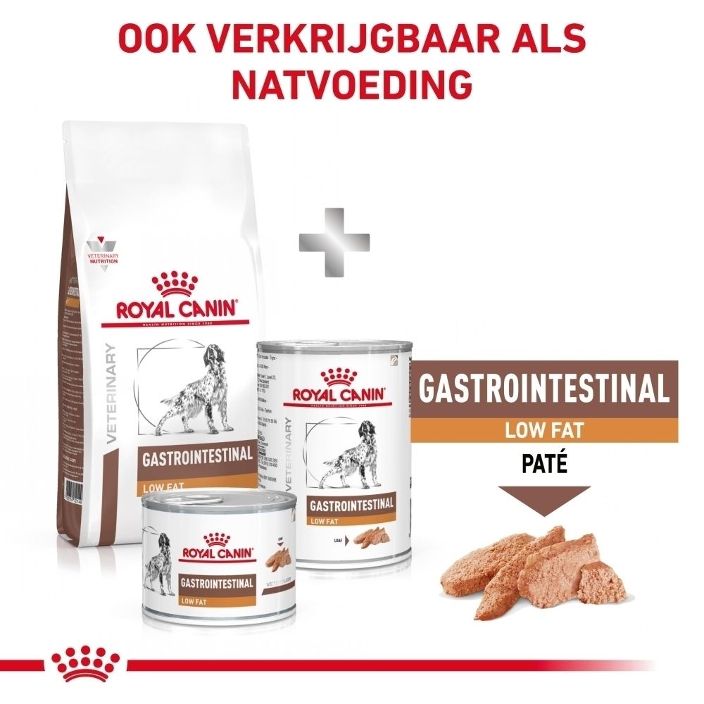 Hondenvoerzak: Royal Canin Veterinary Gastrointestinal Low Fat.