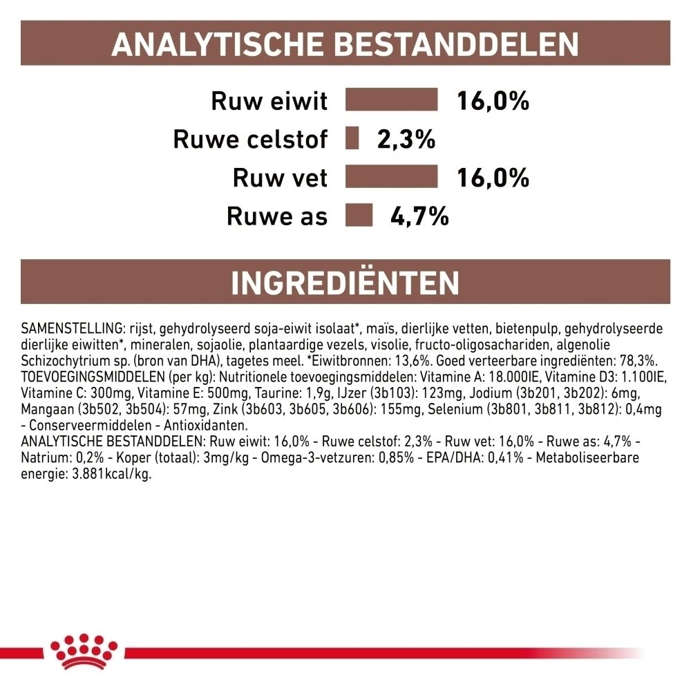 Dierenarts onderzoekt hond, advies over Royal Canin Veterinary Hepatic.