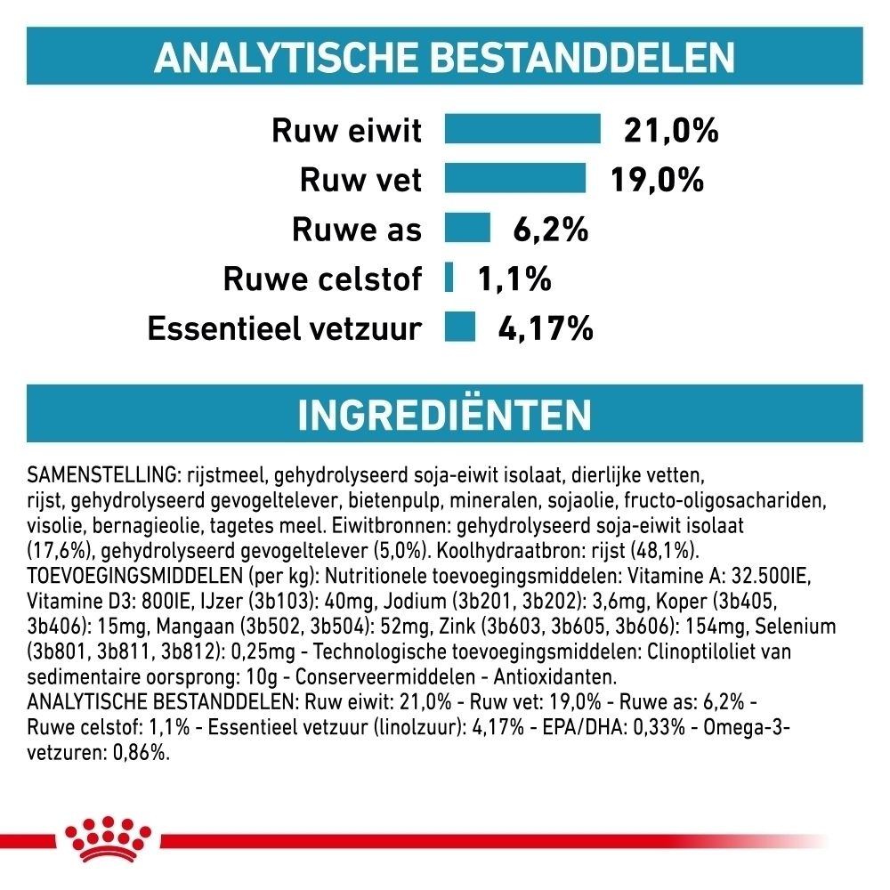 Dierenarts onderzoekt hond; advies over voerkeuze.