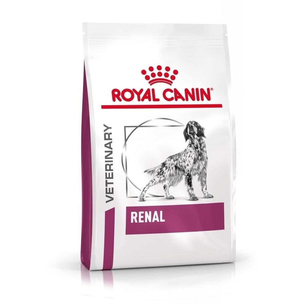 Avant d'un sac de nourriture pour chien avec image de chien et informations produit.