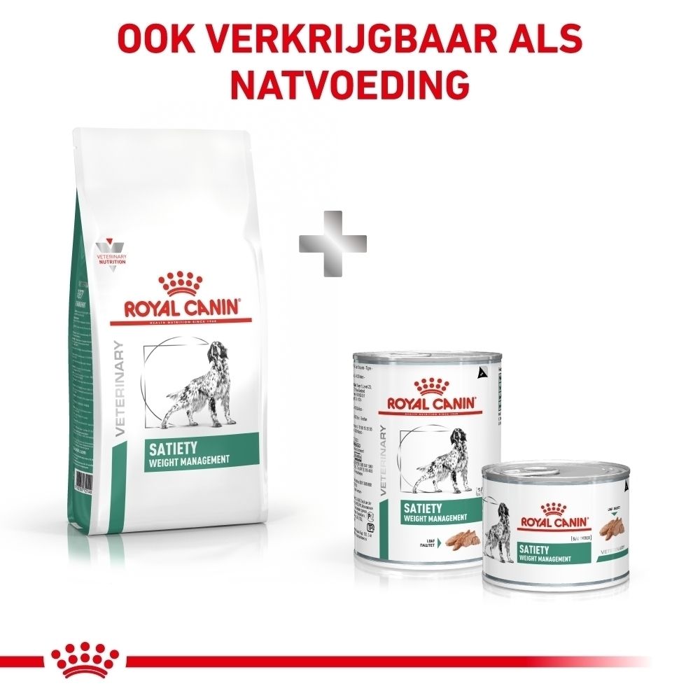 Grafiek over gewichtsverlies bij honden met Royal Canin Veterinary Satiety Weight Management.