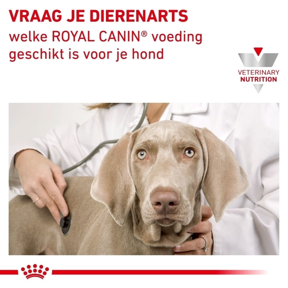 Zak Royal Canin Veterinary Satiety Weight Management met natvoer in blik.