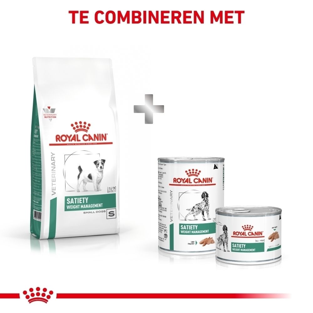 Grafiek die de dieetondersteuning van ROYAL CANIN® Satiety Weight Management illustreert.