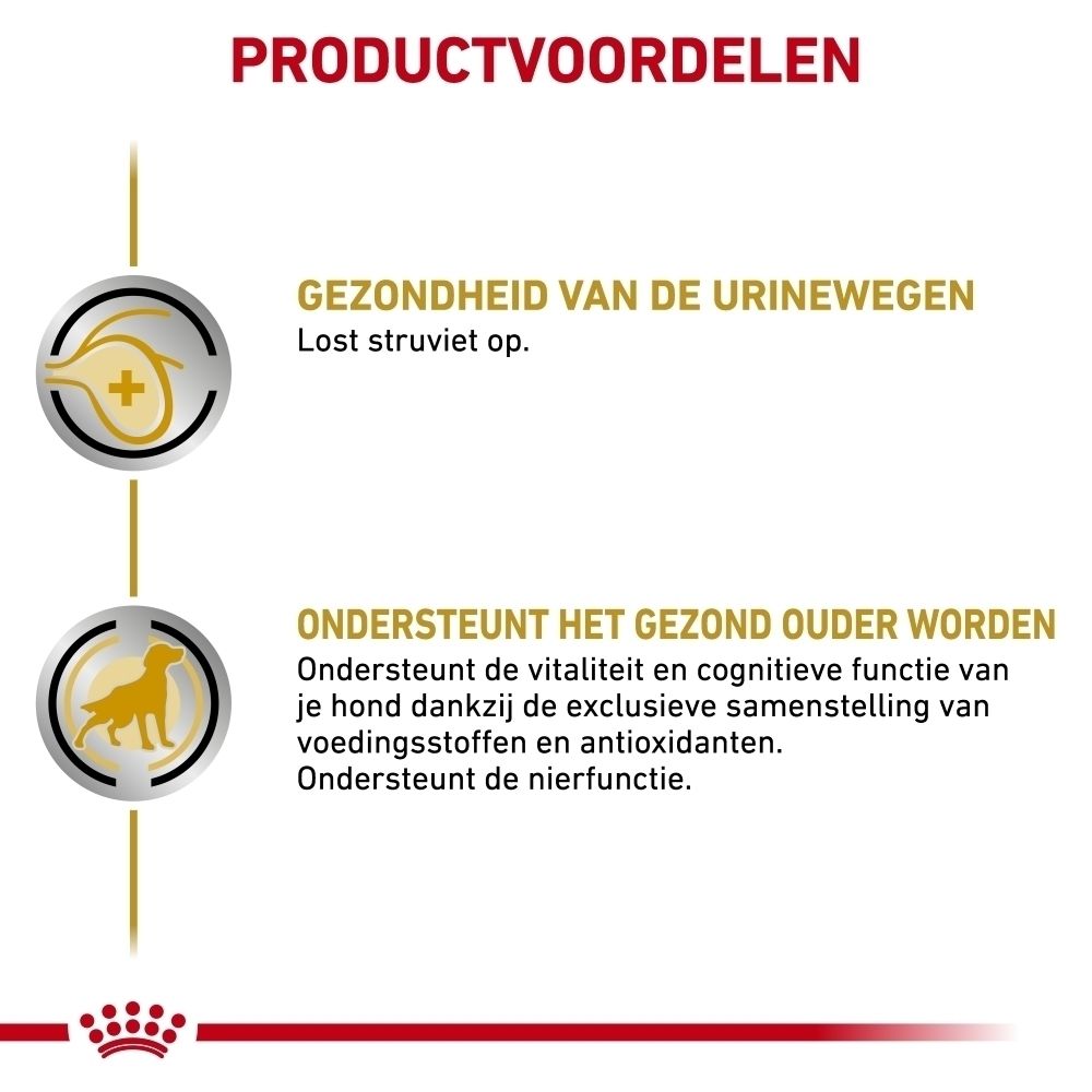 Zak van 3,5 kg Royal Canin VET-Diet Urinary S/O Ageing hondenvoer.
