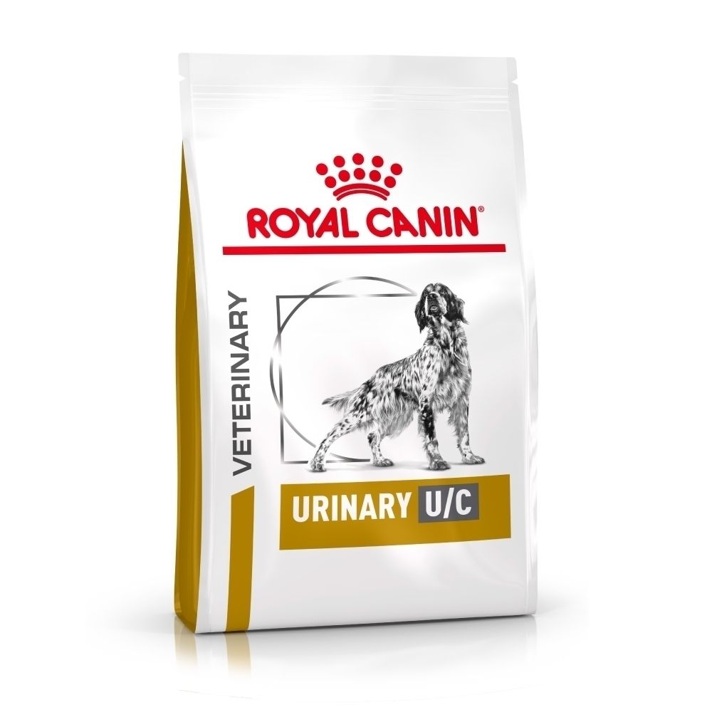Zak Royal Canin Veterinary Urinary U/C hondenvoer met hondenafbeelding.