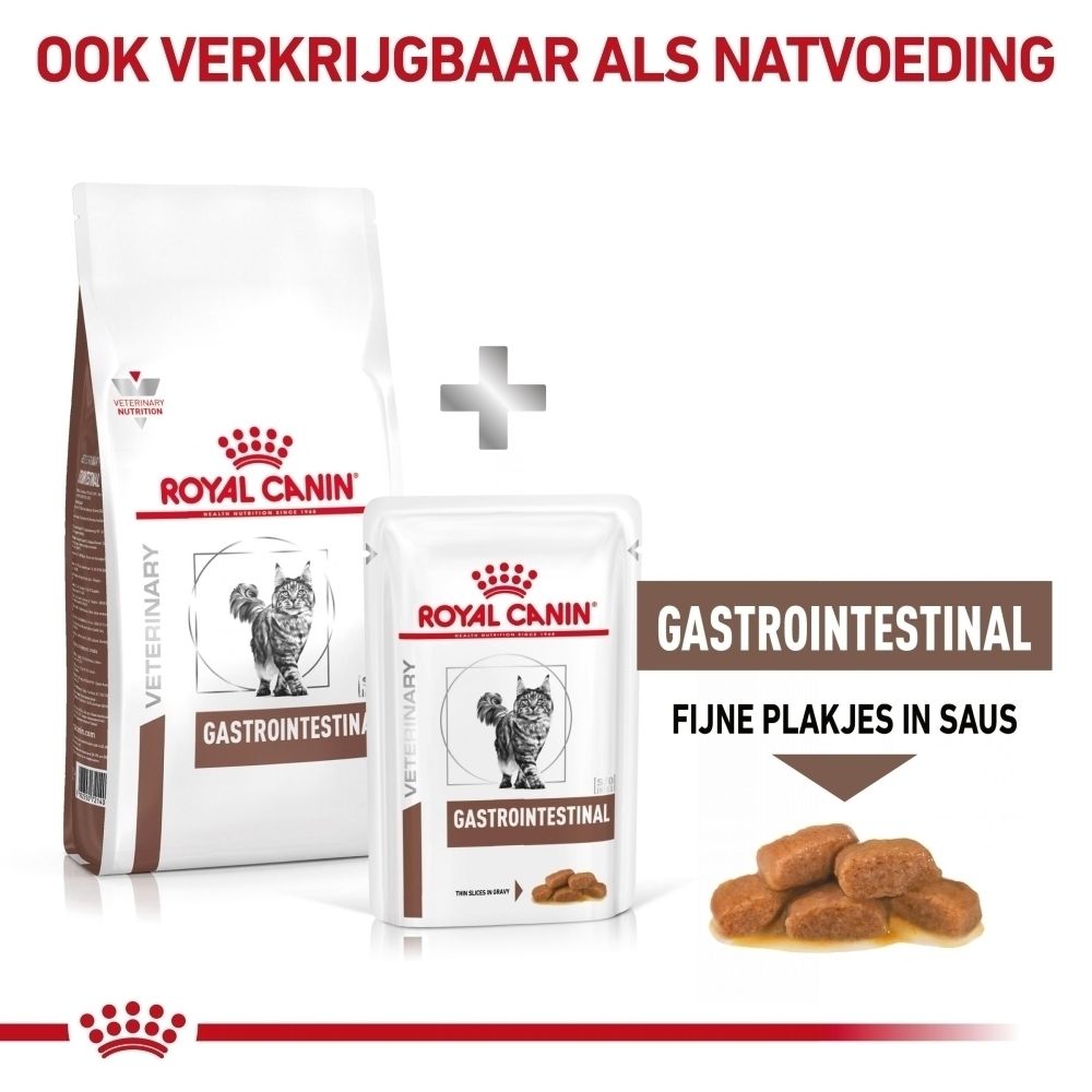 Verpakking ROYAL CANIN® Veterinary Gastrointestinal met gewichtsaanduiding 400g en kattenafbeelding.