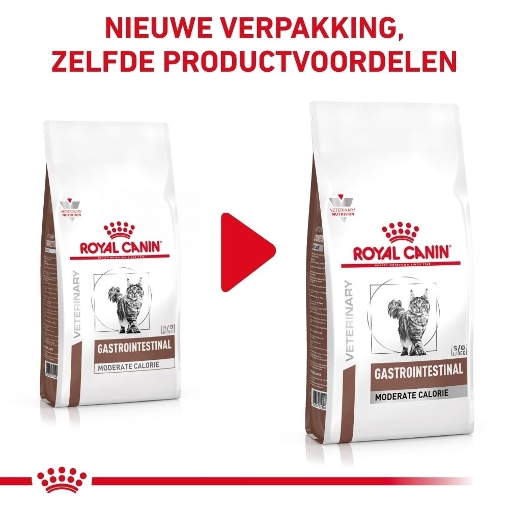 Zak Royal Canin Veterinary Feline Gastrointestinal Moderate Calorie, 2 kg.