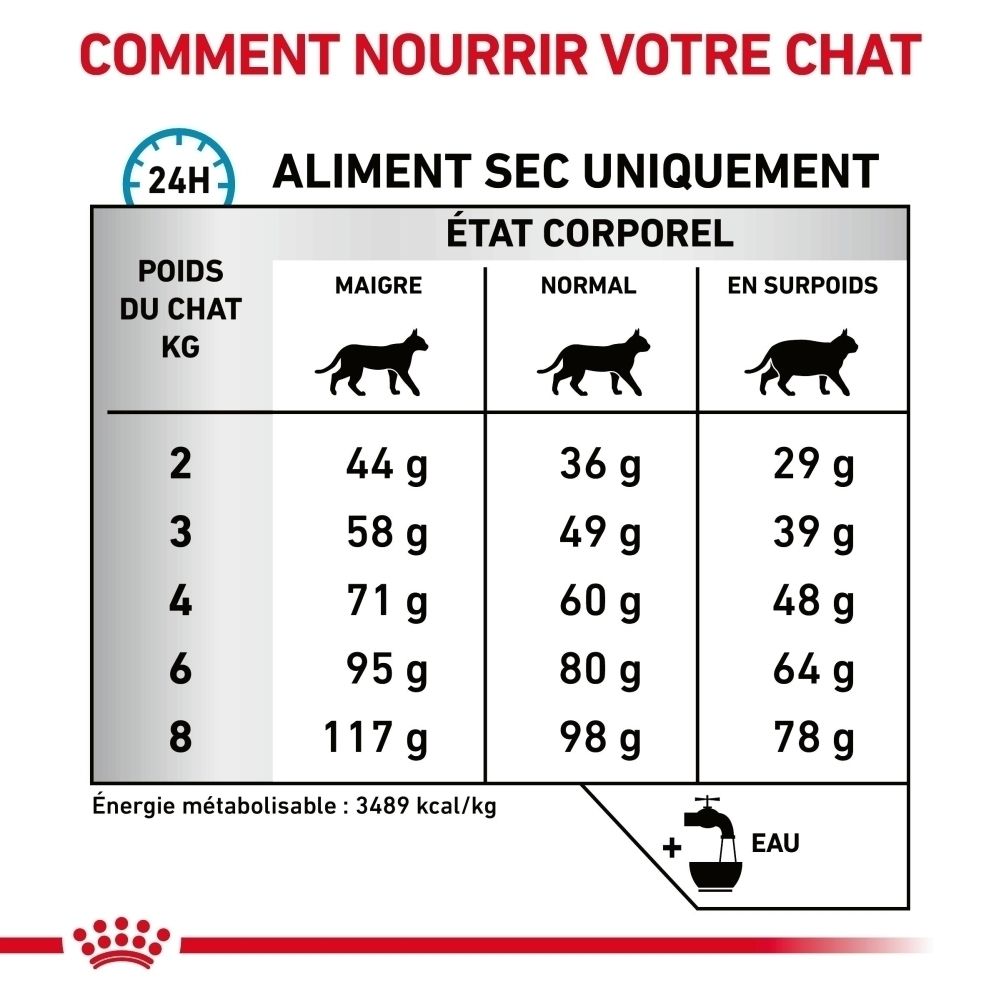 Graphique : Index S/O pour des voies urinaires saines chez les chats.