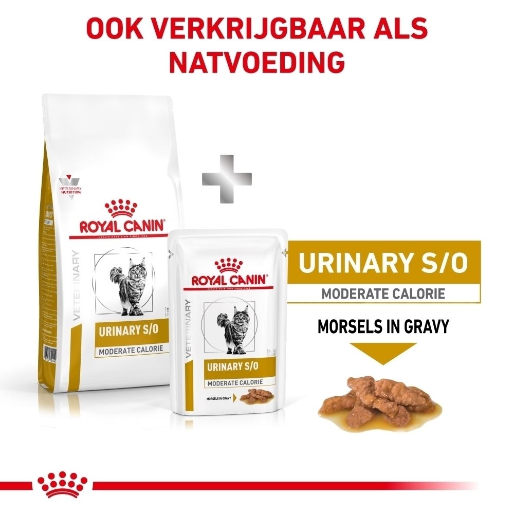 Informatie in het Nederlands over de S/O Index technologie van ROYAL CANIN Urinary S/O Moderate Calorie voeding.