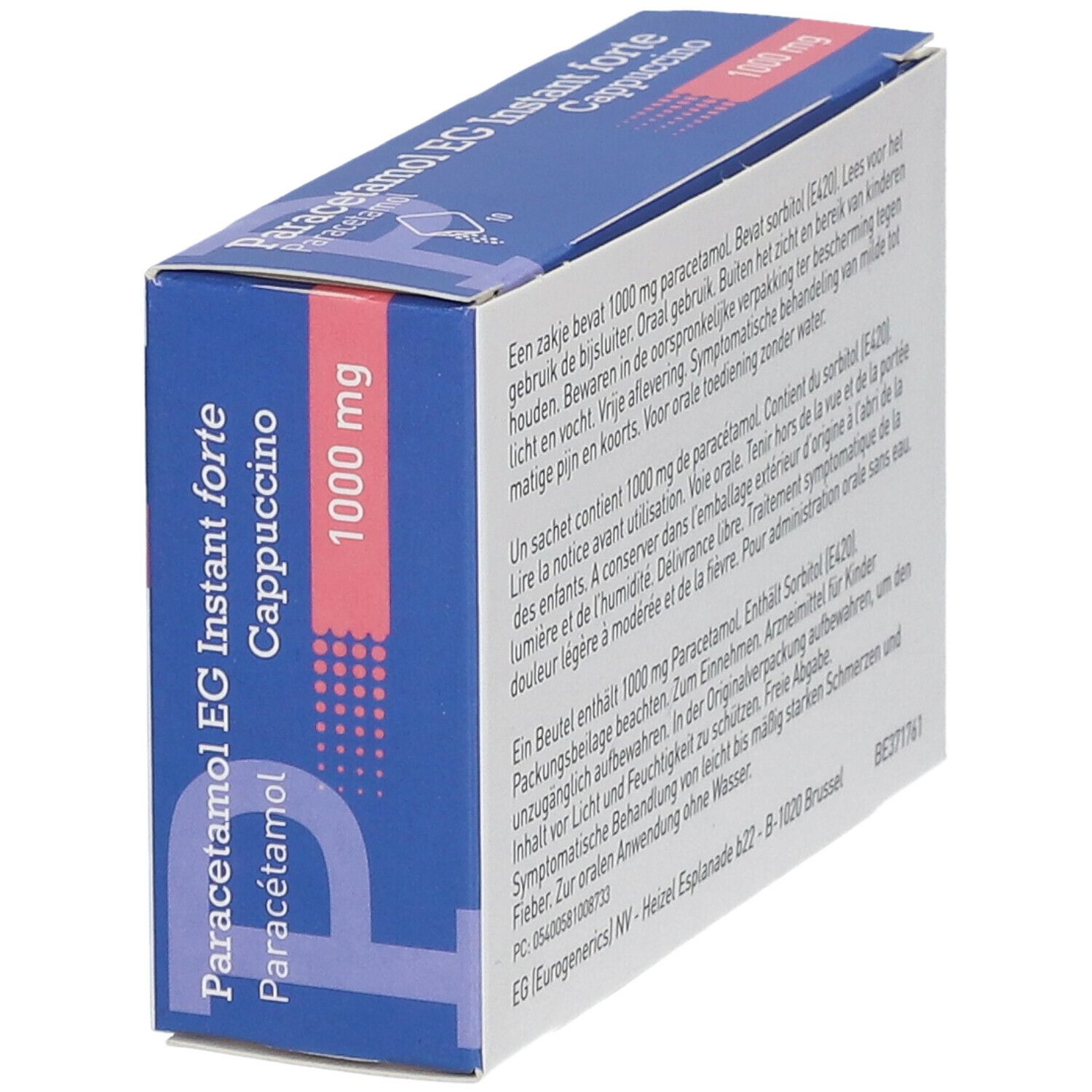 Paracetamol EG Instant Forte 1 g | Douleur & Fièvre | Goût Cappuccino
