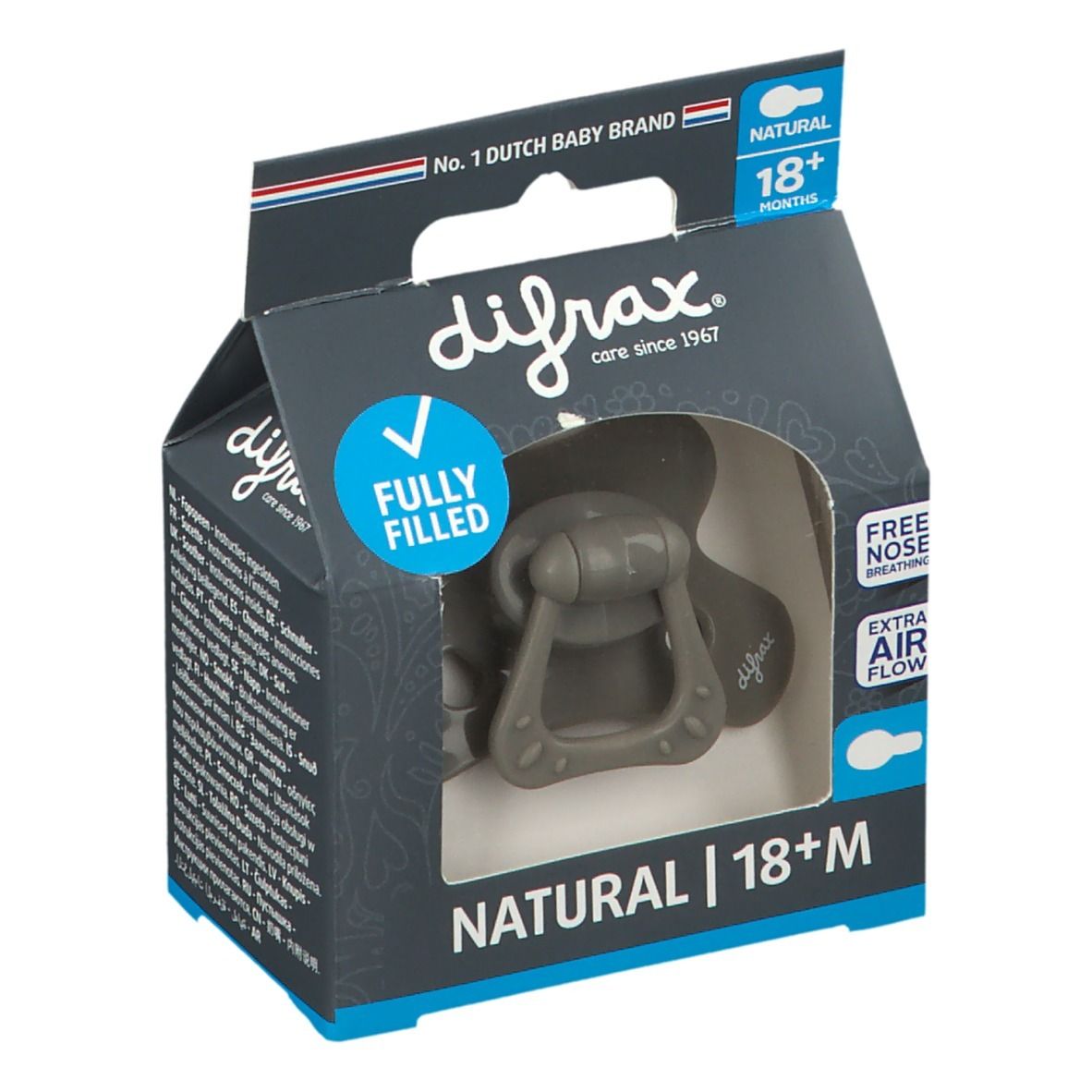 Difrax Fopspeen Clay Natural 18 Maanden+