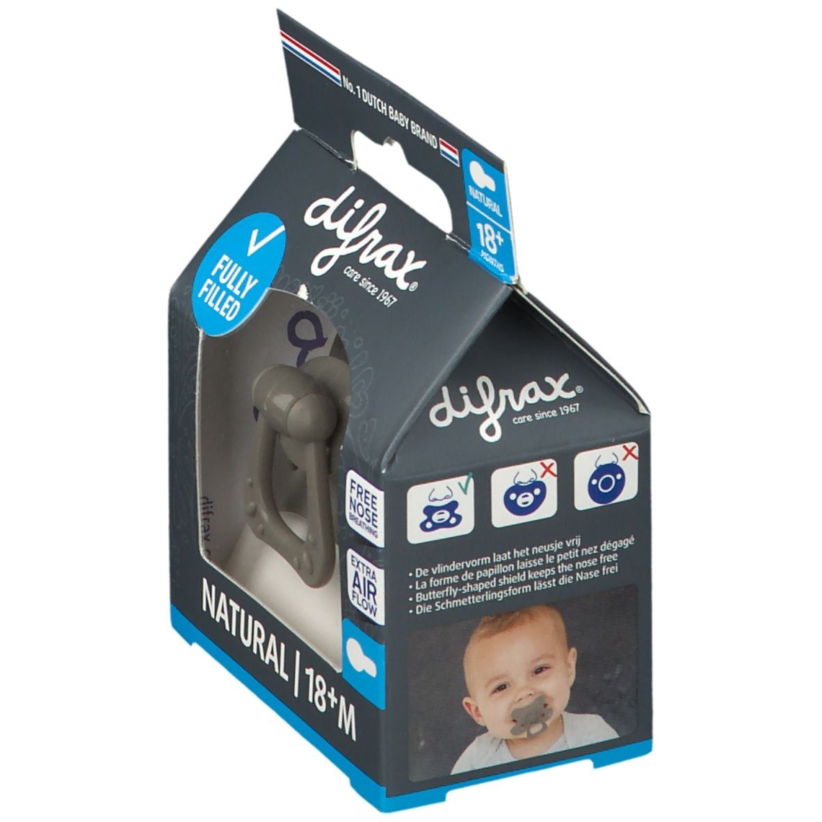 Difrax Fopspeen Clay Natural 18 Maanden+