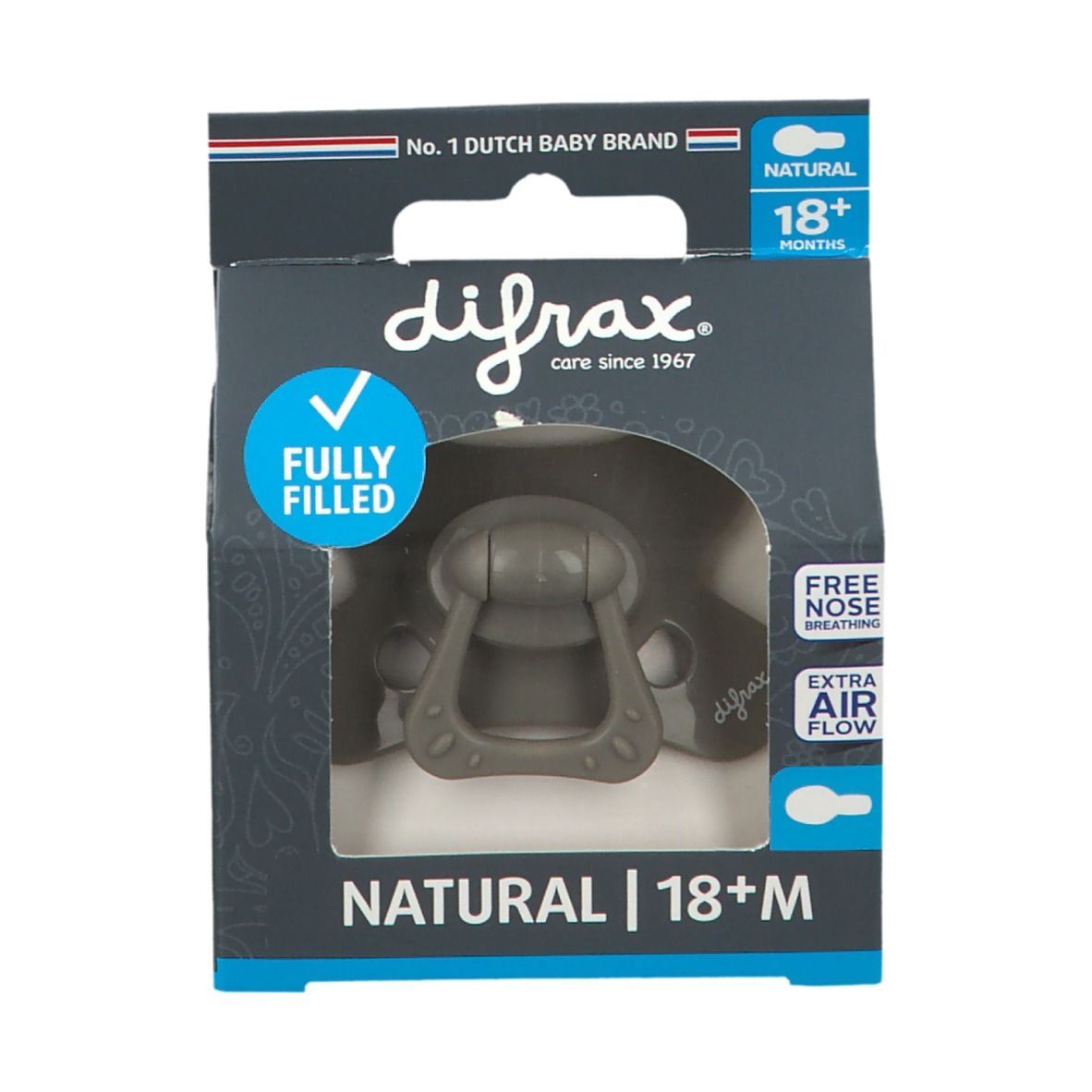 Difrax Fopspeen Clay Natural 18 Maanden+