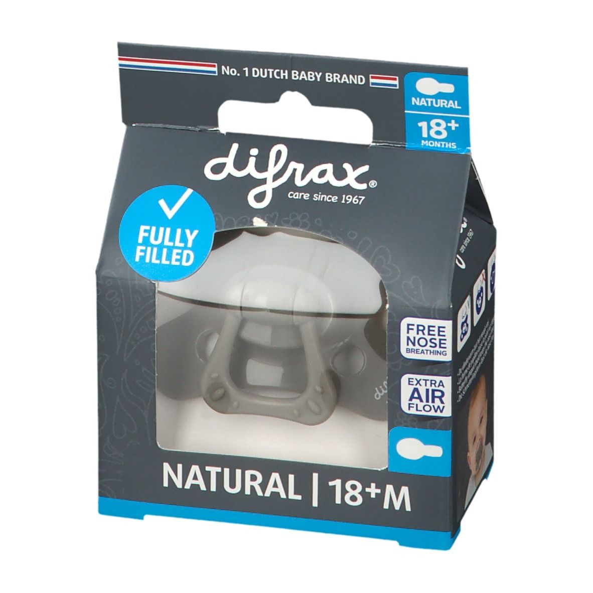 Difrax Fopspeen Clay Natural 18 Maanden+
