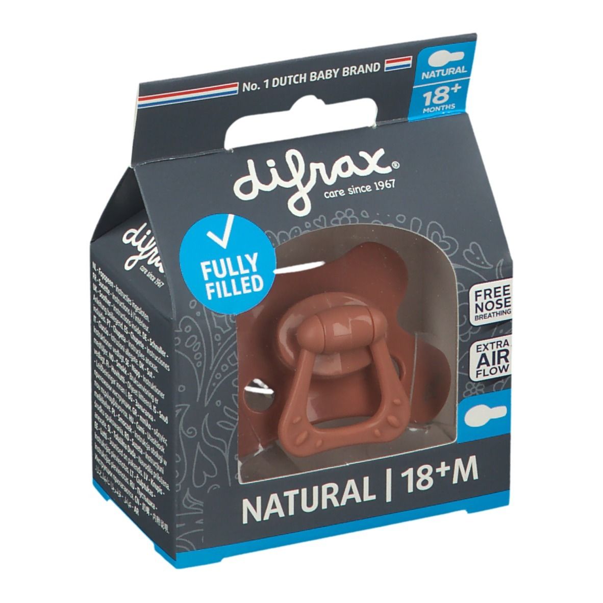 Difrax Fopspeen Brick Natural 18 Maanden+