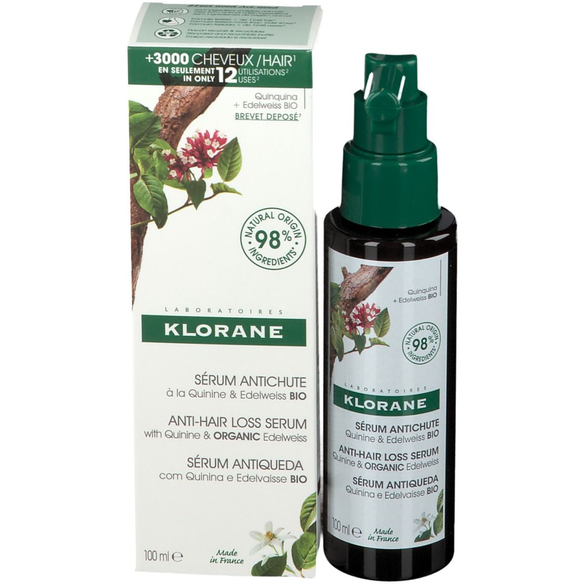 Klorane Sérum Antichute Quinine & Edelweiss Bio Nouvelle Formule
