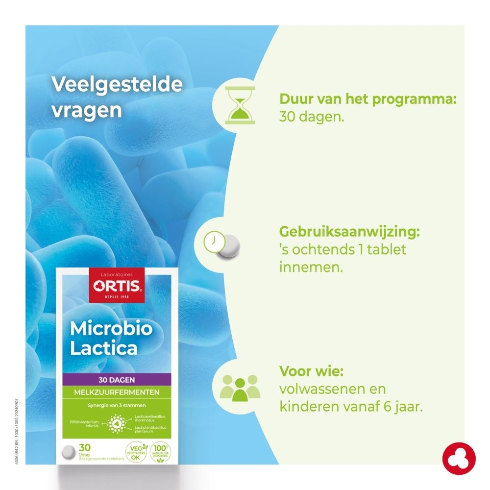 ORTIS Microbio Lactica: 30 dagen melkzuurfermenten voor een evenwichtige darmflora.