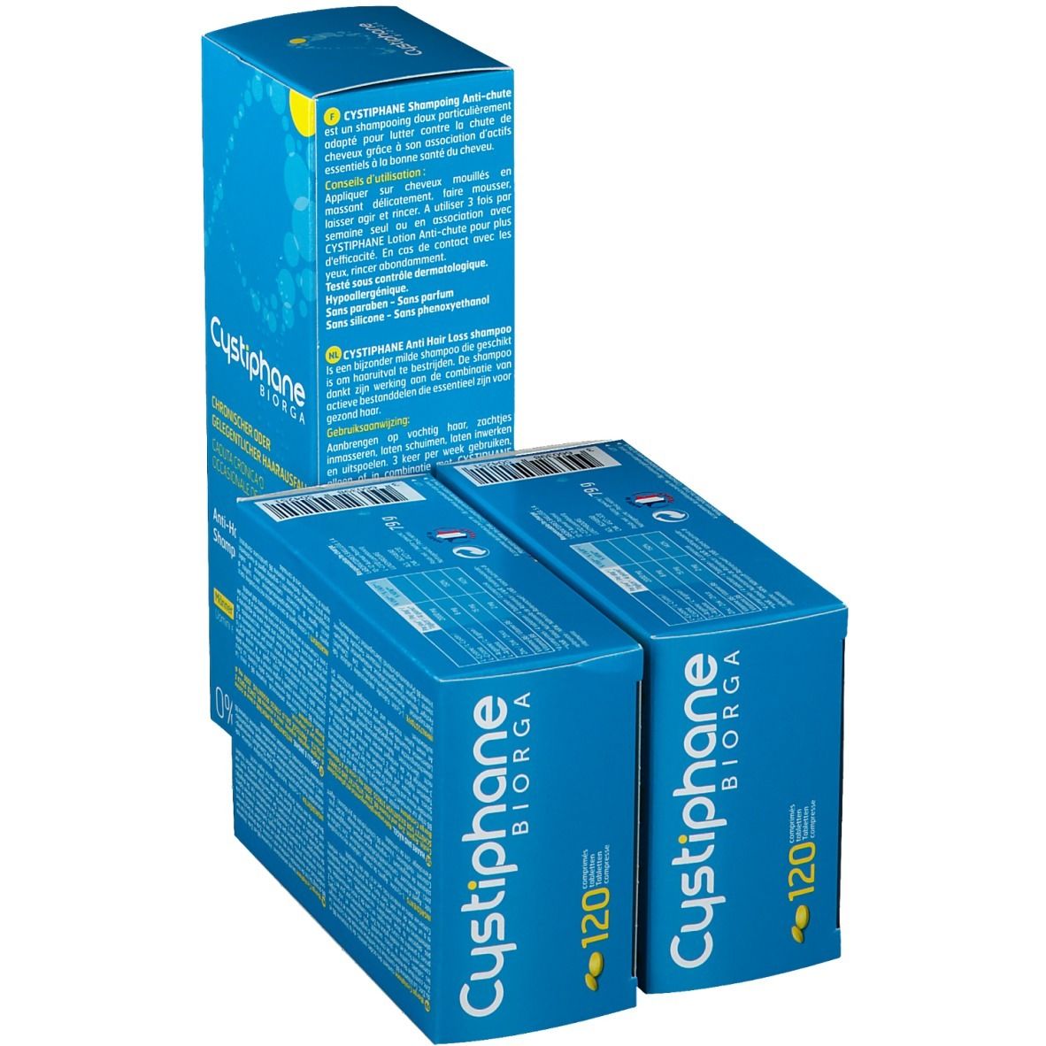 Cystiphane Haar en Nagels + Shampoo Anti-Haaruitval 200 ml GRATIS