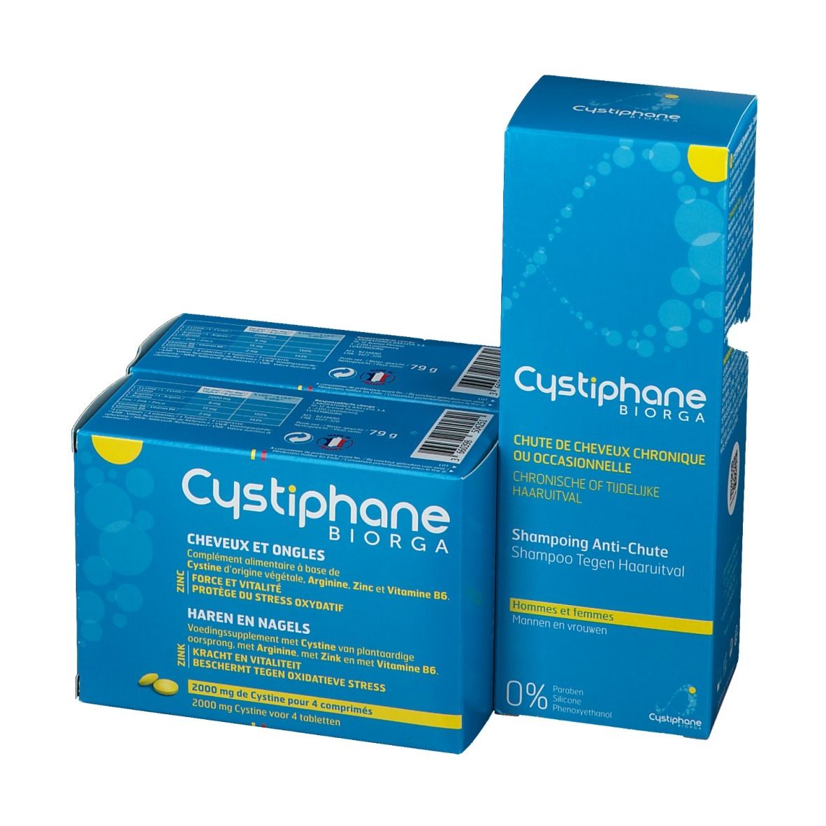 Cystiphane Haar en Nagels + Shampoo Anti-Haaruitval 200 ml GRATIS