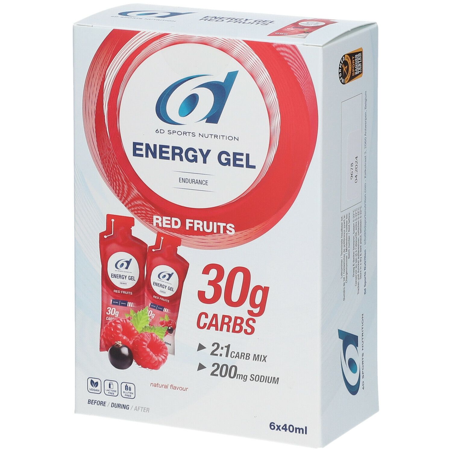 6D Sports Nutrition Energy Gel Fruit Rouges