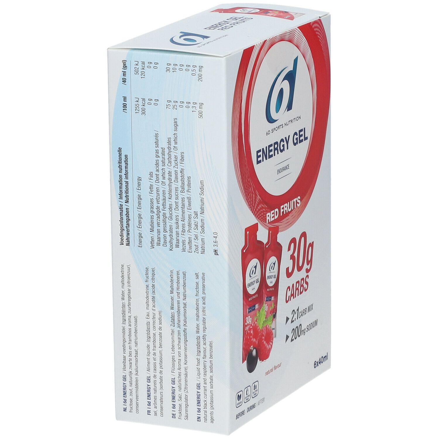 6D Sports Nutrition Energy Gel Fruit Rouges