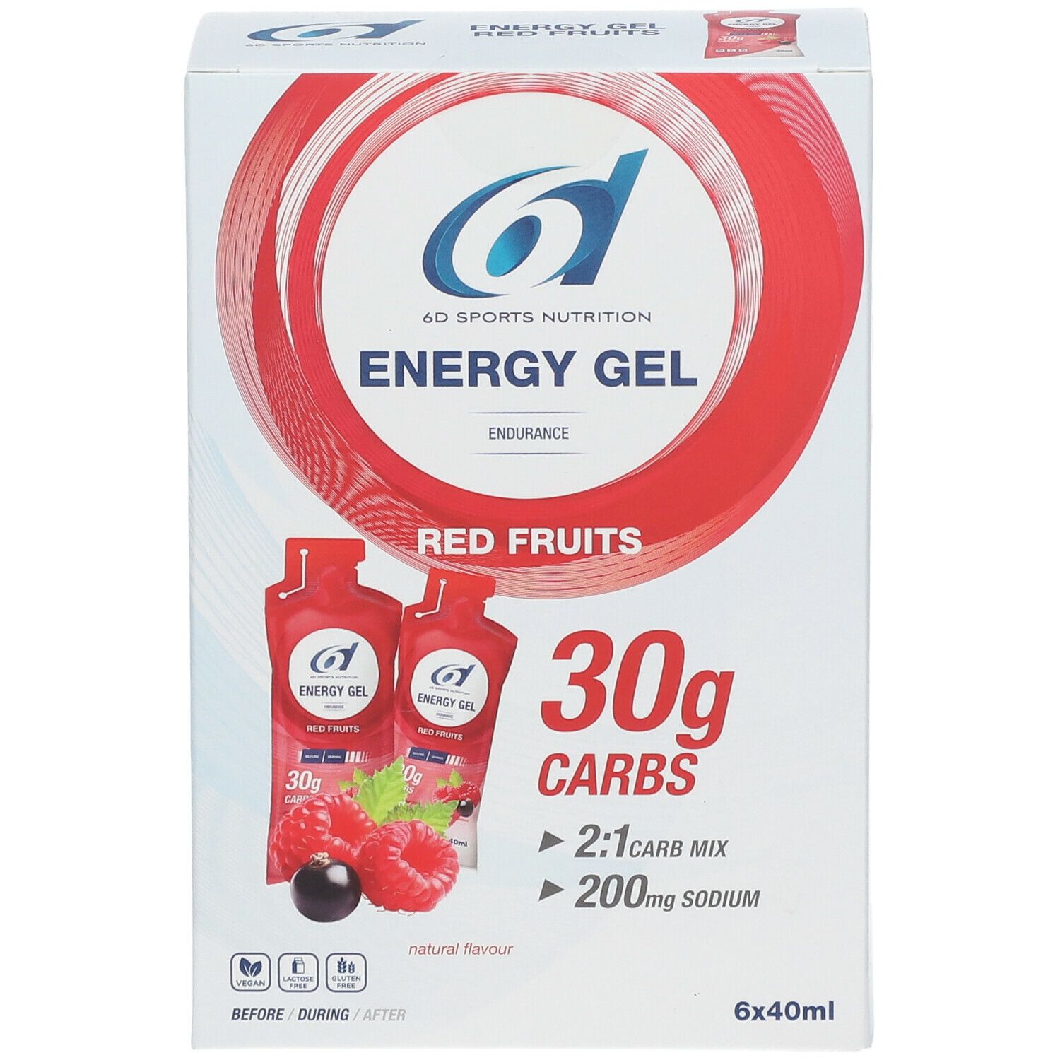 6D Sports Nutrition Energy Gel Fruit Rouges