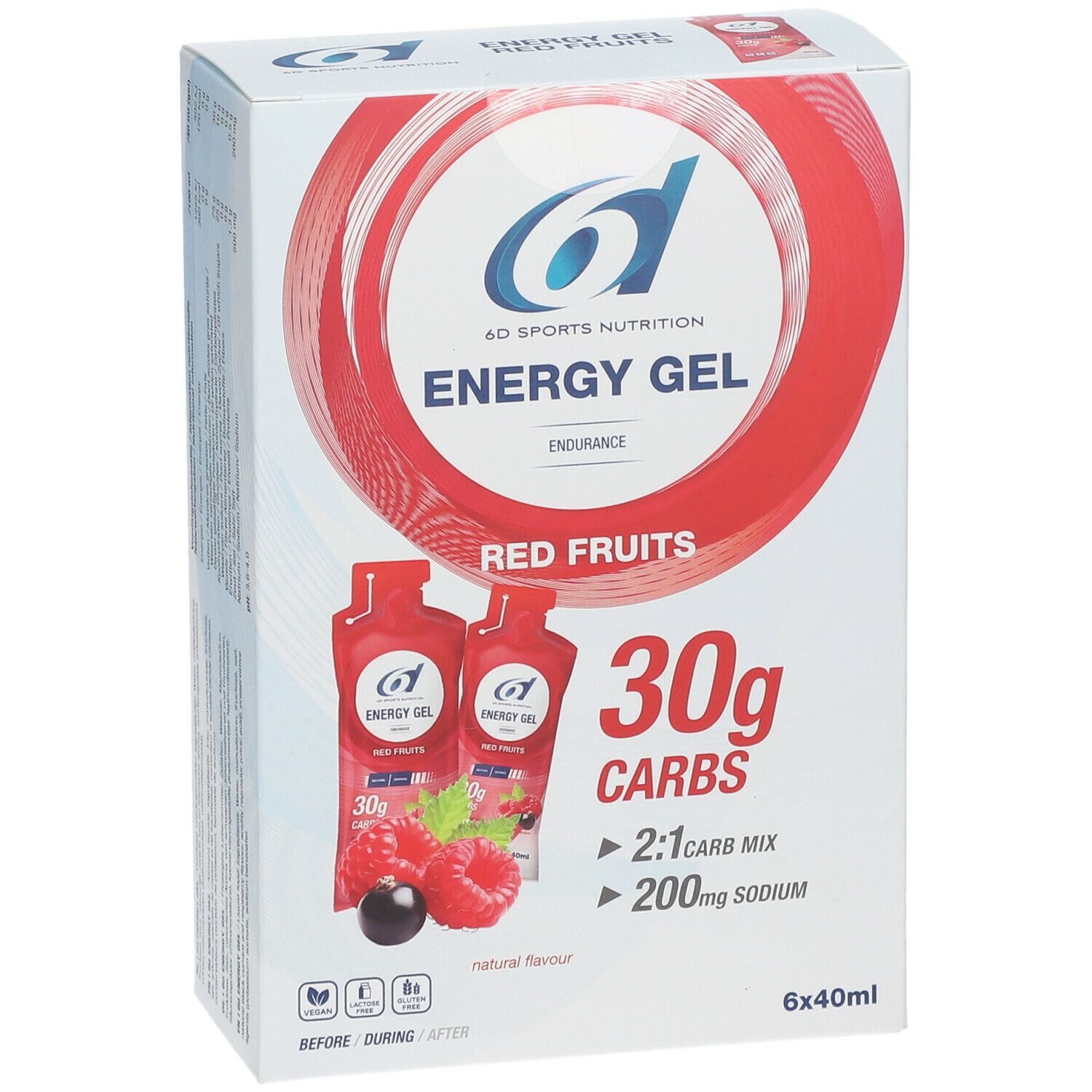 6D Sports Nutrition Energy Gel Fruit Rouges