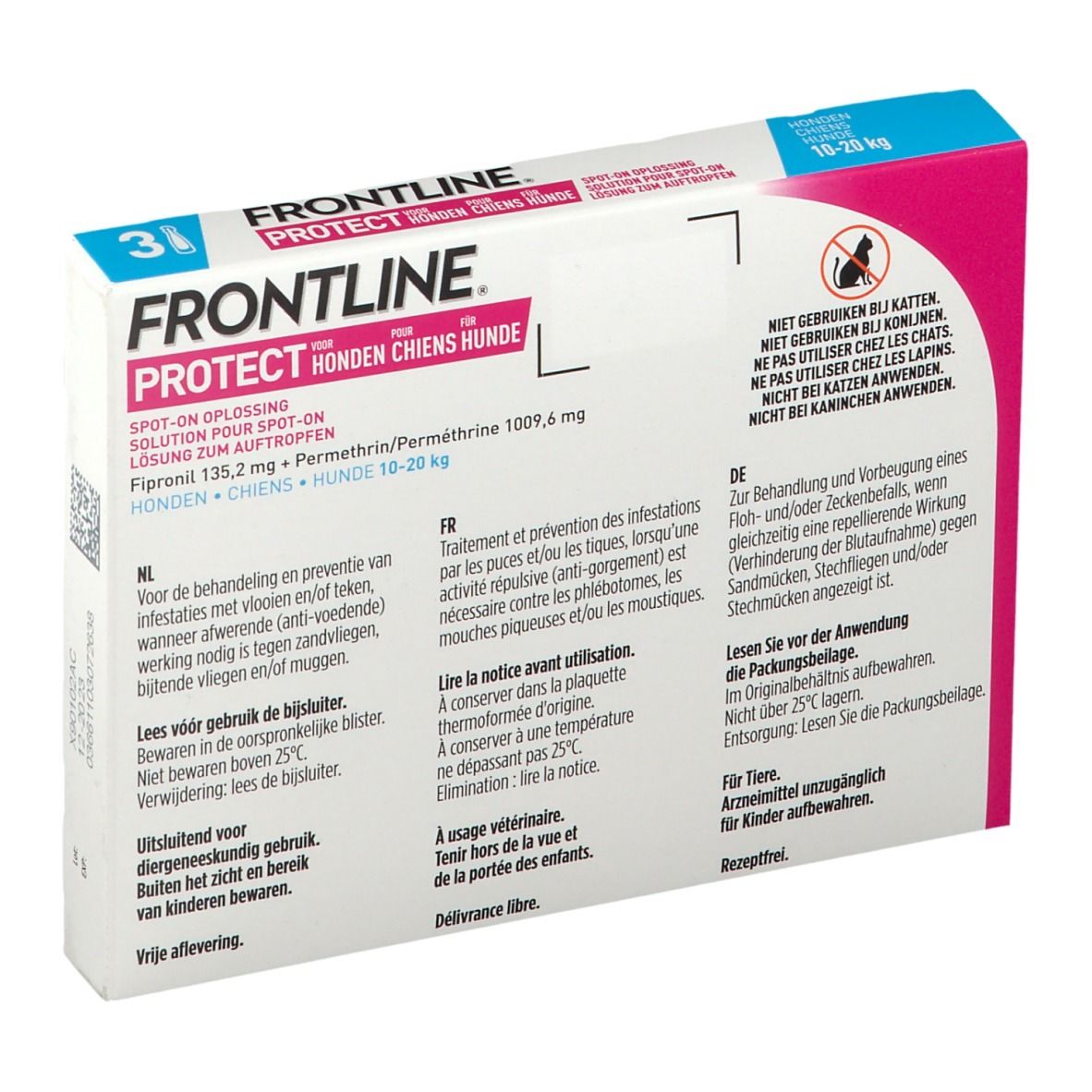 FRONTLINE Protect Spot On Puces et Tiques Chien M