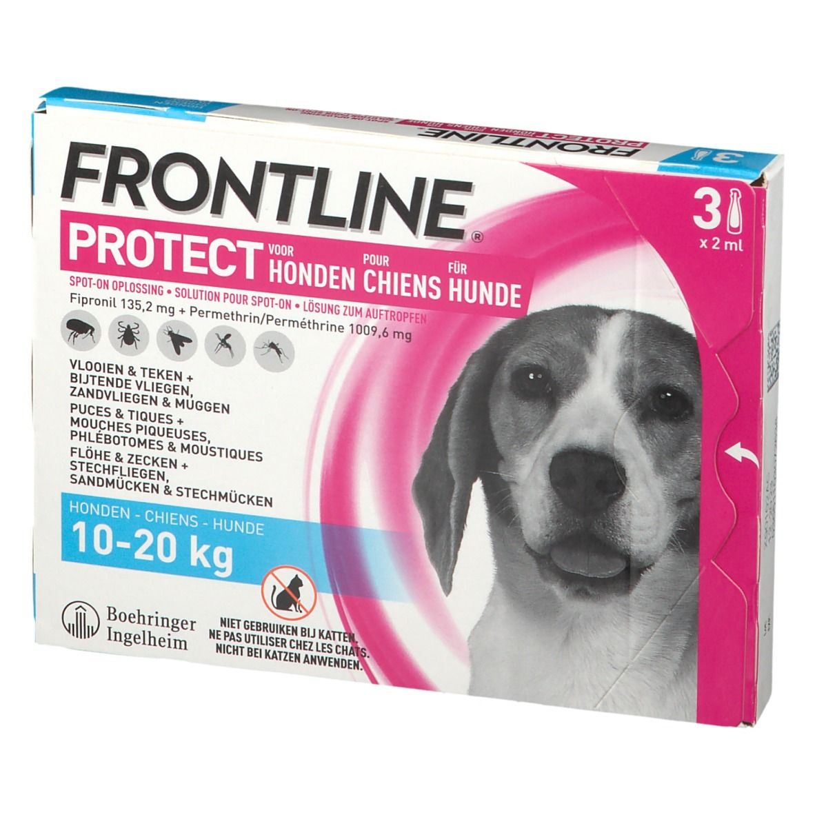 FRONTLINE Protect Spot On Puces et Tiques Chien M