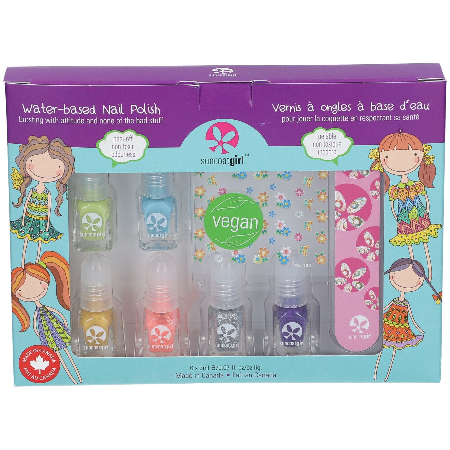 SuncoatGirl Gift Set Mini Mani Vegan Water-Based Nagellak Kids