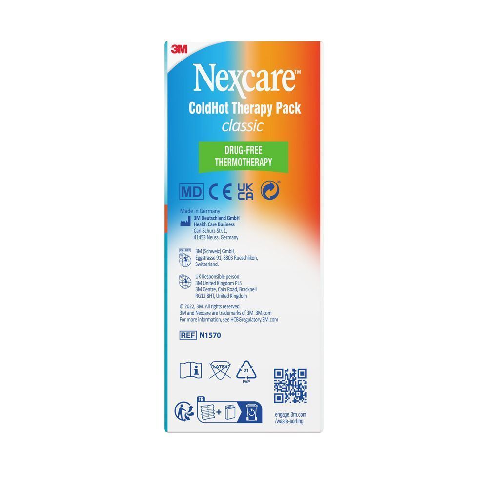 3M Nexcare ColdHot Therapy Pack bleu. Produit dans un emballage plastique.