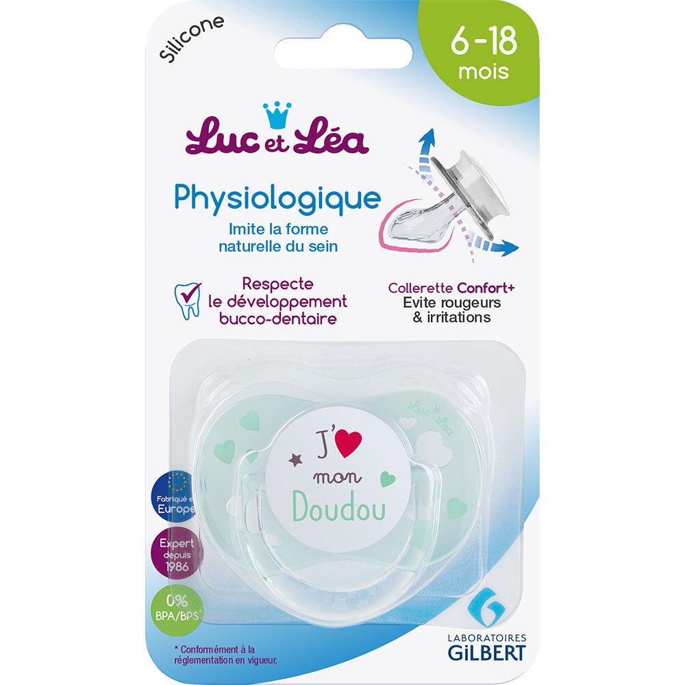 Luc et Léa Tétine J'aime mon Doudou Physiologique 6-18 Moins
