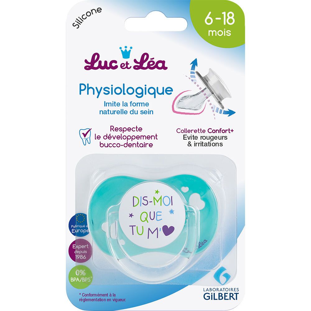 Luc et Léa Tétine Dis-Moi que tu m'Aimes Physiologique 6-18 Moins