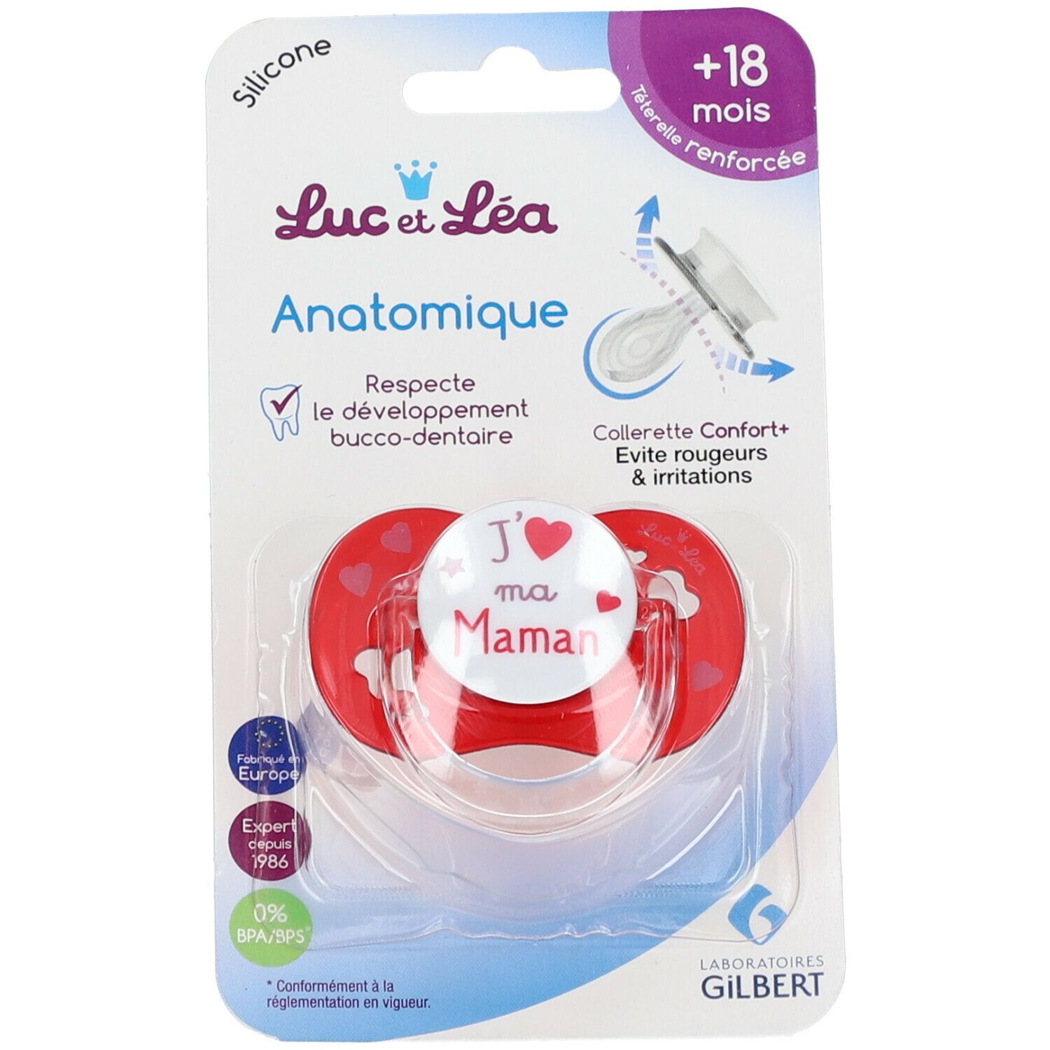 Luc et Lea Fopspeen J'aime ma Maman Anatomisch 18 Maanden+