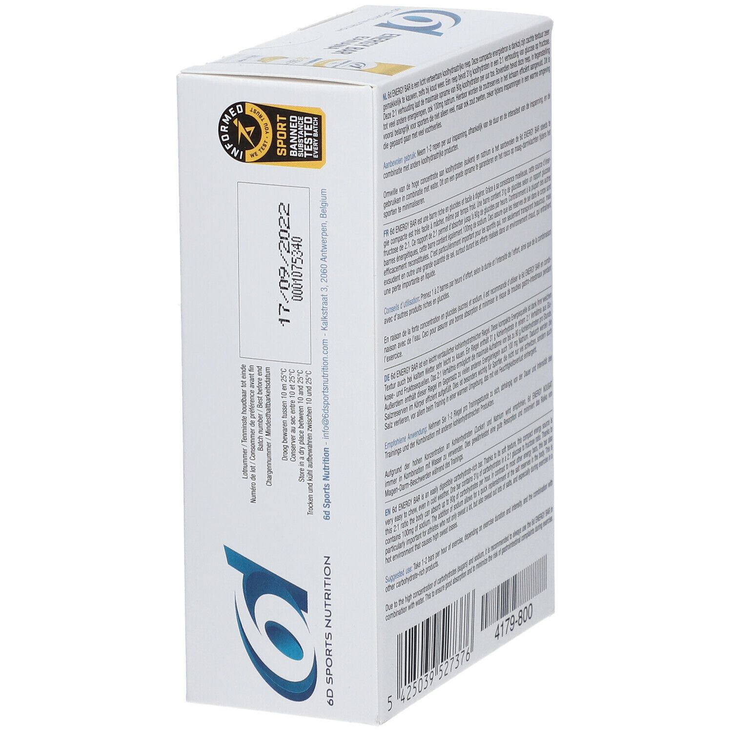 6D Sports Nutrition Energy Bar Banane