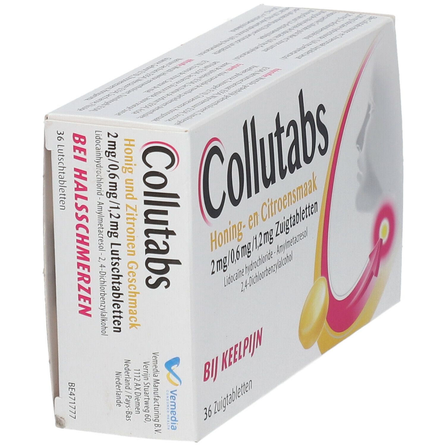 Collutabs Honing- en Citroensmaak 2 mg/0,6 mg/1,2 mg