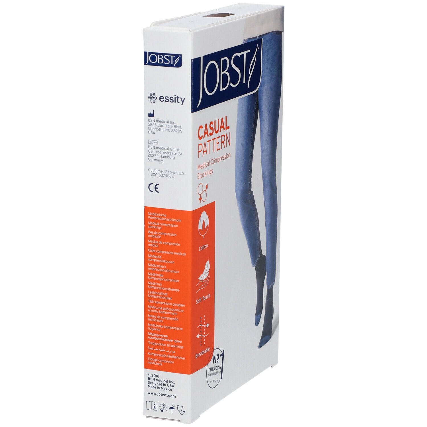 JOBST® Casual Pattern Chaussettes 15-20 AD Large Bleu