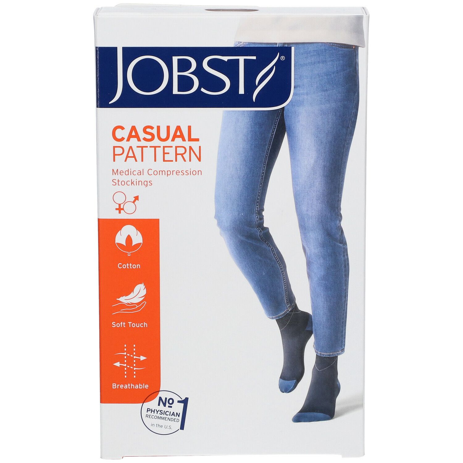 JOBST® Casual Pattern Chaussettes 15-20 AD Large Bleu