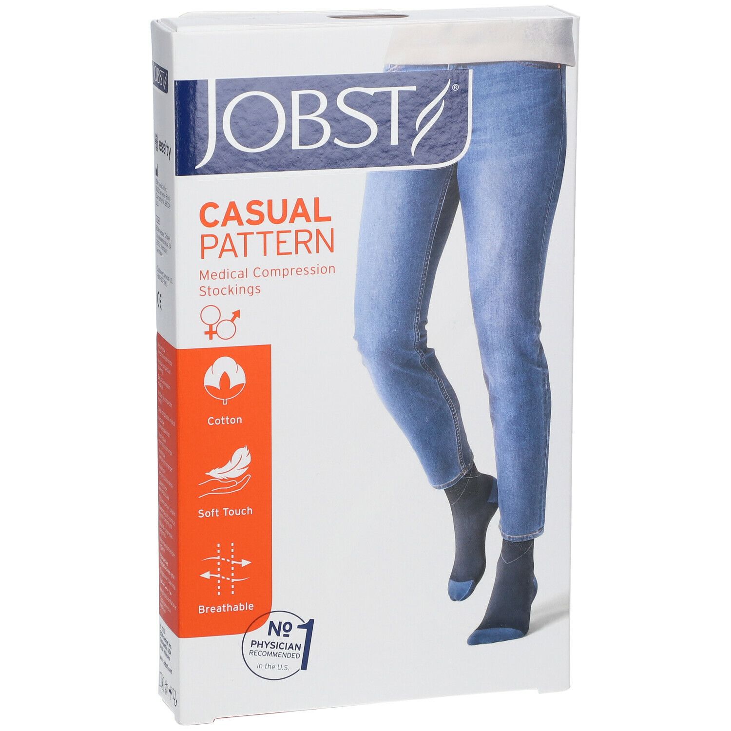 JOBST® Casual Pattern Chaussettes 15-20 AD Large Bleu